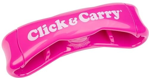 Click & Carry Einkaufstasche mit weichem gepolstertem Griff (Fuchsia, Einzelbett) | freihändige Einkaufstasche | Plastiktütenhalter | Sportausrüstung-Tragetasche | Klicken und Tragen mit Leichtigkeit