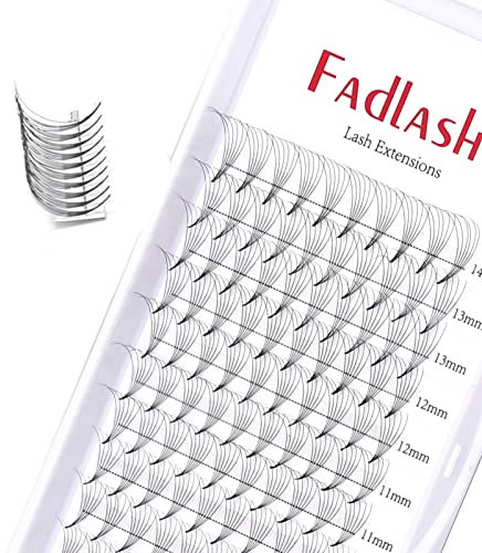 Volumen Wimpern C Curl 0.07mm 8-14mm 6D Lash Extensions natürliche lange einzelne Wimpern professionelle Wimpern cluster natural Fans (C curl 0.07mm, 6D 8-14mm)