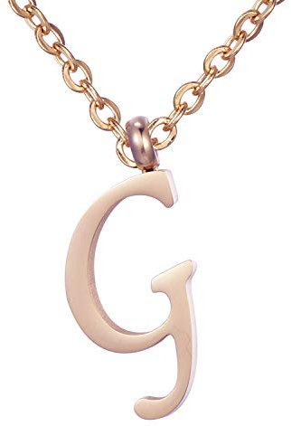 Morella Collana da Donna in Acciaio Inox Oro Rosa con Ciondolo Lettera G