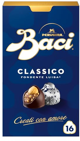 BACI PERUGINA Classico Cioccolatini Fondenti ripieni al Gianduia, Scatola 200g