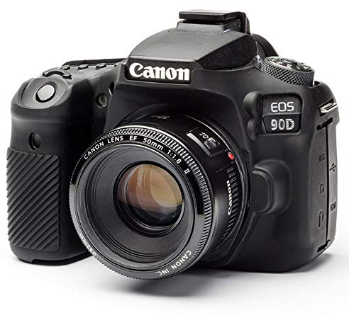 easyCover - Silikon Kameratasche - Schutz für Ihre Kamera - Canon 90D - Schwarz