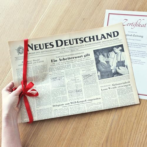 Zeitung aus der ehemaligen DDR vom Tag der Geburt 1964 - historische DDR-Zeitung als Geschenkidee
