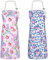 FunChaos 2 Stücke Küchenschürzen für Frauen, Blumen Schürzen mit 2 Taschen, Kochschürze zum Kochen, Backen, Garten, Premium Damenschürze, Perfekte Geschenke für Mama, Frau, Freundin, Oma