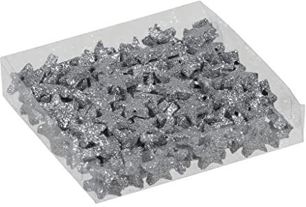 MIJOMA Streudeko 3D-Glitzersterne Glitzer-Sterne Streusterne Tischdekoration, Elegante und Moderne Dekoration für Weihnachten, Geburtstag, Hochzeit, Silvester (Größe: 1.7 cm - 144 Stück, Silber)