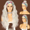 Sapphirewigs Body Wave Stirnband Perücke Grau Synthetische Lange Gewellte Perücken für Frauen Glueless Natürlich aussehend 150% Dichte 26 inch