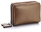 JUVEL Porte-Monnaie en Cuir véritable pour Femme - Porte-Cartes de Crédit en Cuir Double Zipper Change Pouch Wallet Card Holder Porte-Monnaie Mini Simple Coin Pocket (Bronze)