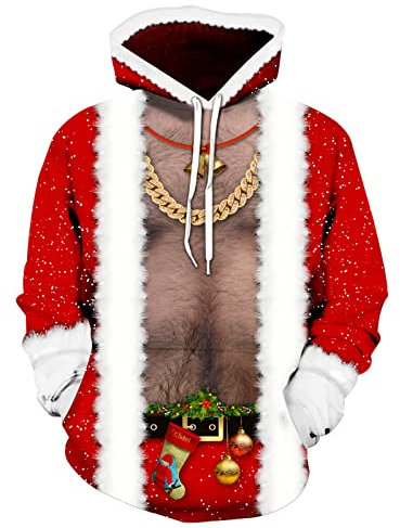 sanatty Unisex-Kapuzenpullover mit 3D-Druck, Galaxie-Pullover, Kapuzen-Sweatshirt mit großen Taschen für Herren, Teenager, Jungen, Damen, Halskette mit Gott, Large-X-Large