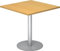 bümö Besprechungstisch, Esstisch klein, Tisch eckig 80x80 cm - Kleiner Esstisch Buche, Rundtisch Esstisch 2 Personen mit Holz-Platte, Säule aus Metall in Silber, Konferenztisch, Bistrotisch