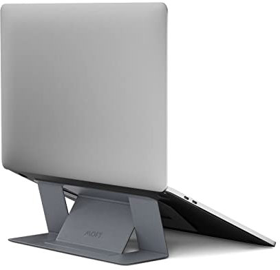 MOFT Laptop-Ständer, Unsichtbarer Schlanker Verstellbarer Laptop-Ständer für den Schreibtisch, Tragbarer Notebook-Ständer kompatibel mit Laptops bis zu 16, Grau