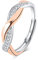 FUNTE Sterling Silver & Rose Gold Thumb Ring - 5 Stone Cubic Zirconia - Adjustable - Unisex - Gift - Ring