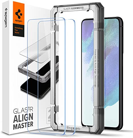 Spigen AlignMaster Schutzfolie kompatibel mit Samsung Galaxy S21 FE 5G, 2 Stück, Kratzfest, Hüllenfreundlich, Touch Reaktiv, 9H Härte Folie