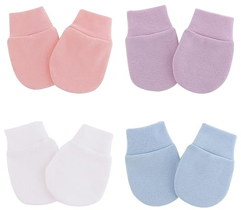 XPEX 4 Paar Kleinkind Fäustlinge,Winterhandschuhe Für Baby,Neugeborene Handschuhe Baumwolle Winterhandschuhe Baby Fäustlinge Für 0-6 Monate Baby Jungen Und Mädchen,Neugeborenes Baby Fäustlinge