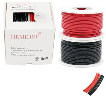 FIRMERST 22 Gauge 0,3mm² 50 Fuß (15 Meter) Massivdraht aus verzinnter Kupferleitung - 2 Farben