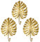 3 ganchos decorativos dorados para ropa, percheros de pared, en forma de hoja de tortuga, para chaquetas, bufandas, bolsos, mochilas, toallas y más, estilo rústico retro shabby chic
