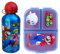 CARTOON 2-teiliges Super Mario Lunch-Set für Kinder, Trinkflasche und Brotdose, 3 Fächer, BPA-frei, Aluminiumflasche 560 ml und Lunchbox mit mehreren Fächern