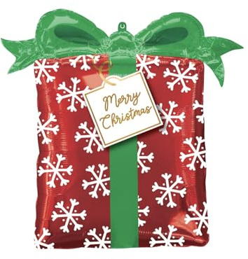 Folienballon, Schneeflocken-Geschenk, Weihnachten, 65 cm