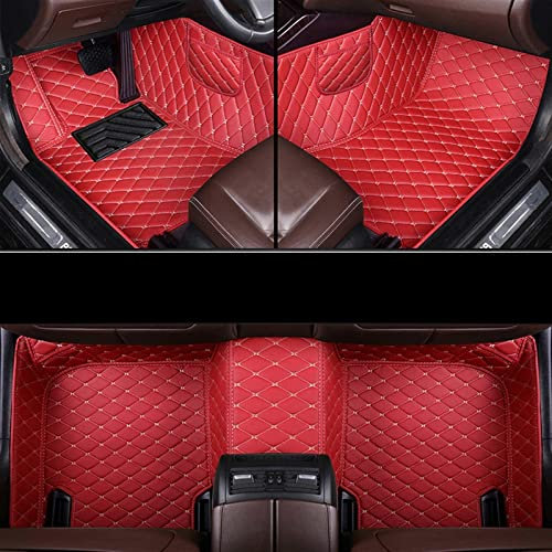 Auto-Fußmatte Für Opel Für Insignia Für Corsa D Für Astra J Für Vectra C Für Zafira B Für Vivaro Für Mokka Für Meriva A Leder Verdicken Auto Fußmatten Dekoration (Farbe : Rot)