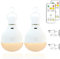 enjoydeal E27 Rechargeable Light Bulb with Remote Control, 8W 800LM Household Battery Powered Lighting Bulbs, Dimmable Camping Emergency Bulb with Hook (2 Pack)