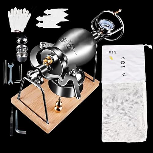 MáQuina Hacer Palomitas MaíZ Alta PresióN, MáQuina Hacer Palomitas MaíZ, MáQuina Hacer Palomitas MaíZ con CalefaccióN por Fuego Acero Inoxidable para Fiesta En Casa(260ML)