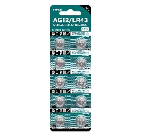 Yooghuge LR43 AG12 Button Cell 1.55V for Watch Remote Control toy Calaculator Convenient SR43SW LR1142 186 Coin LR43 Batteries