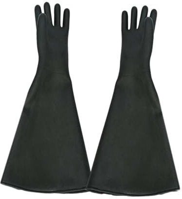 Baoblaze Sandstrahl-Handschuhe, Sandstrahl-Handschuhe, wasserdichte Sandstrahl-Handschuhe, Gummi-Handschuhe für Sandstrahl-Strahlkabine, Glänzend