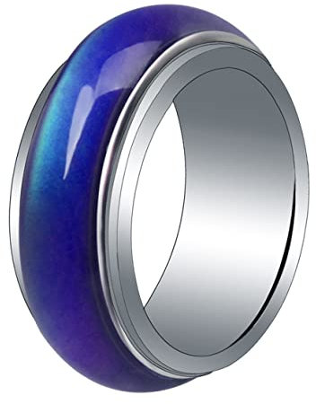 COLLBATH Farbwechselring Aus Edelstahl Der Je Nach Temperatur Seine Farbe Ändert Passend Für Damen Herren Und Junge Mädchen Langlebig Und Formstabil Schönes Geschenk Für Feiertage Halloween