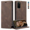 owlhold Handyhülle für Samsung Galaxy S20 5G Hülle, Premium Lederhülle Weiches Vintage-Nubukleder Faltbare Ständer Klapphülle Kartenfach Standfunktion stoßfest Schutzhülle für Samsung S20 5G -Kaffee