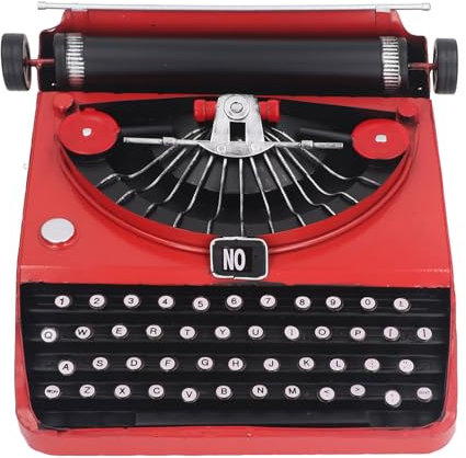 Fockety Vintage-Schreibmaschinenmodell, Retro-Schreibmaschinen-Bauset, Heimdekorationsornamente, Handgefertigte Eisendekoration für Zuhause, Büro, Studios und Cafés, für
