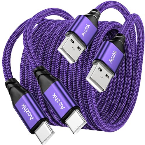 0.5M Kurz USB C Kabel [2Pack] 3.1A Ladekabel USB C Schnellladekabel Nylon USB C Ladekabel für iPhone 16 15 Pro Max, Samsung Galaxy S24 S23 S22 S21 S20 Note 10, Huawei P60, Pixel, Xperia XZ