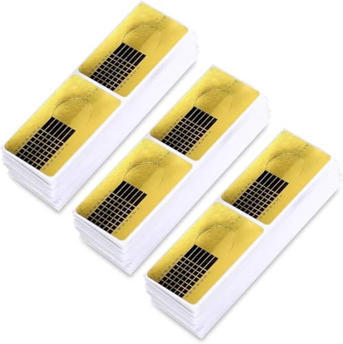 Henmeili 120 Pièces Formes d'Ongles pour Gel Builder – Formes d'Extension d'Ongles en Papier – Autocollants pour Ongles Courbés et Pointus – Parfait pour le Nail Art en Gel UV Acrylique