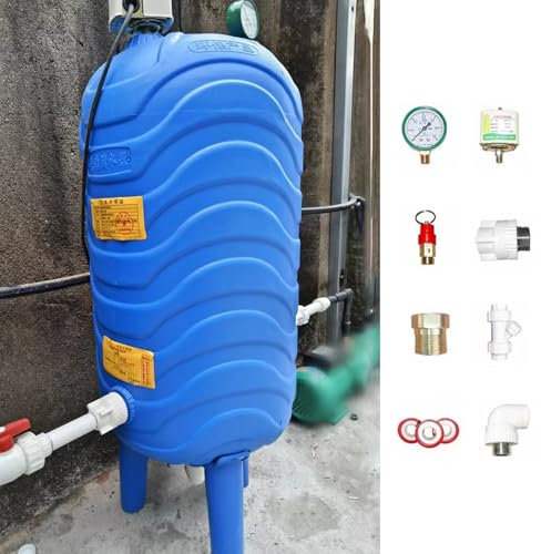 Wasserspeicher unter Druck Druckwassertank für Bewässerung/Keller, Haushalts-Wasserdrucktanks für Brunnen mit Druckschalter/ Sicherheitsventilen, 60 100 200 300 L Wasserspeichertank(39.6Gal/150L (17.7