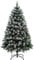 HOMCOM 5ft Artificial Pine Christmas Tree with 489 Branch Tips and Steel Base, Realistic Hinged Tree with Pinecones, Holiday Décor for Home Office, Green