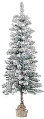 Totò Piccinni Pinetto di Natale INNEVATO TALLINN, Effetto Neve Realistico, con base in juta (Tallinn 135 Cm)
