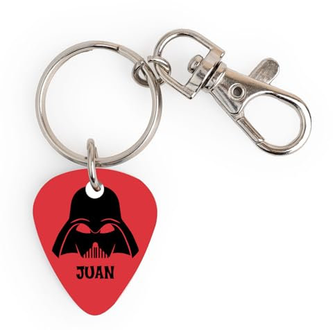 Wanapix | Porte-clés avec Médiator de Guitare Personnalisé | Cadeau Original pour les Guitaristes | Idée Cadeau Saint Valentin/Anniversaire | Darth