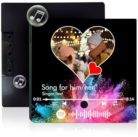 Imán Personalizado para Nevera con Foto y canción, Imán para Nevera Portada de álbum Personalizada, Regalo con Foto para Pareja, Aniversario, cumpleaños o Navidad (Corazón 2)