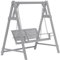Outsunny 2 Seater Garden Swing Seat, Wooden Swing Chair Bench with Cup Holders for Outdoor Porch Patio, Grey