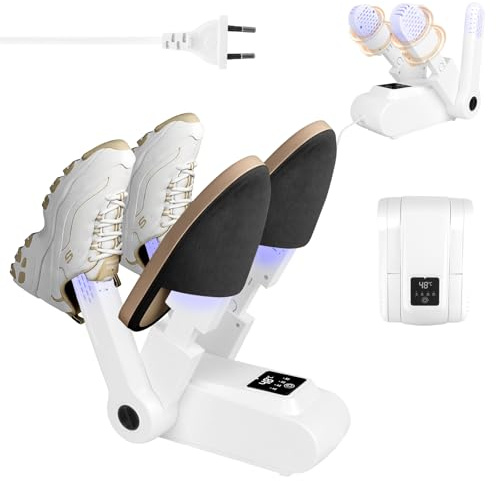 Hojalis Schuhtrockner Elektrisch, Tragbarer Schuhe Stiefeltrockner, Schuhwärmer Elektrisch UV-Licht, Schuhwärmer mit Zeitschaltuhr, Ausziehbare Schuh Trockner, für Stiefel Skistiefel Socken Schuhe