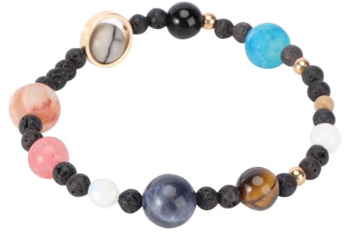 Gatuida Naturstein Planetenarmband 1 Stück Modischer Handgelenkschmuck | Handgefertigt, Farbbeständig, Leicht Anzulegen, Passend, Jubiläum und Reise