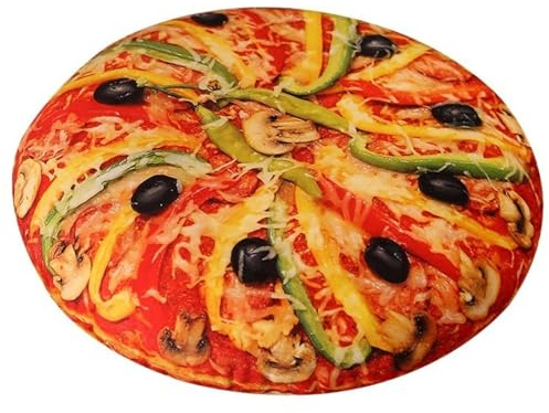 KUKUShining Pizza Plüsch Kissen, Weiches Kuscheltier Kopfkissen Gefülltes Dekokissen In Pizzaform Realistisches Plüschtier Spielzeug Für Heimdekoration(Pepper,60cm/23.6in)