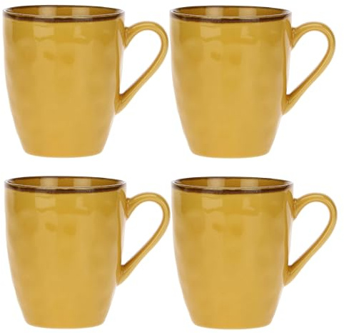 Rose Tulipani Concerto Mugs, Set of 4, 430ml Each (Yellow)