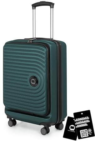 Hauptstadtkoffer Mitte Toploader 55x40x20 cm 47 Lmit Anhänger, Waldgrün | ABS-Hartschale · TSA-Zahlenschloss · Laptopfach · 4 Rollen · Austauschbare Ersatzteile · Digitaler Kofferanhänger