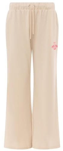 Zwillingsherz Feel Good Club Damen Sweathose lang mit Stickerei – Bequeme Baumwollhose für Frauen – Lässige Jogginghose für Freizeit Alltag Loungewear – Moderne Damenhose Frühling Herbst Winter