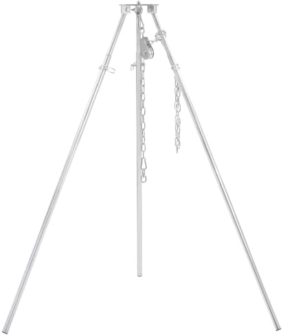 BBQ-Toro Dreibein Schwenkgrill mit Tragetasche | verzinktes Eisen | Höhenverstellbar 119-184 cm | Dreibein für Feuerschale, Schwenkgrill ohne Feuerschale, Garten Grill | Schwenker, Dreibeingrill