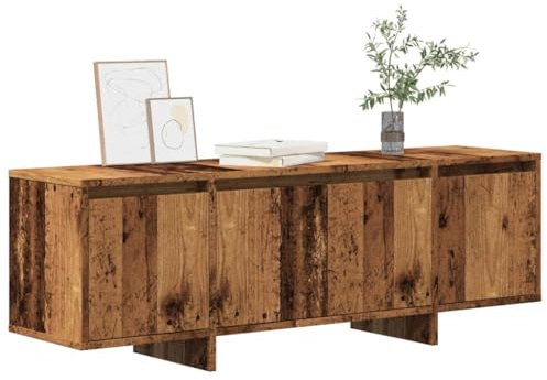 Fengshui Mobile TV 120 x 30 x 40,5 cm, in legno, 4 ante | Robusto piano superiore, protezione antipolvere, spazio per riviste e DVD, soggiorno