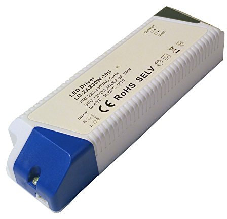 Lissek Led Trafo 230V (AC) auf 12V (DC) 30W 2,5A Driver Leuchtmittel Transformator Für G4 MR11 MR16 GU5.3 LED Birne sowie Lichtstreifen Treiber [Energieklasse A+]l nur 31mm Hoch