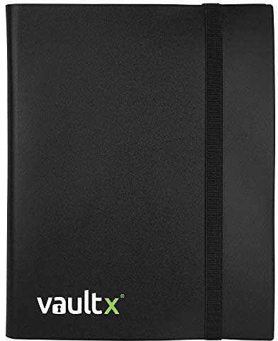 Vault X 9 Pocket Trading Card Strap Binder, 360 cards, Standard, 20 Side-Loading Pages, Folder for Collectible Card Games, Sports, TCG (Black)