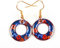 Paires de Boucles d'oreilles femme fleuries verre de Murano émail sur cuivre