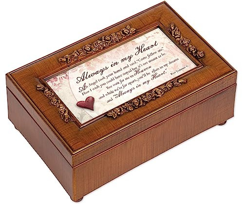 Always in my Heart Ron tranmer Holz-Finish Petite Rose Schmuck Spieluhr spielt Wind Beneath My Wings