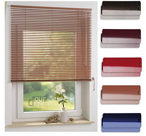 ourdeco® Aluminium-Jalousie / 080 x 130 Terracotta (Breite x Höhe) / Montage an Wand oder Decke, Premium Alu-Jalousie