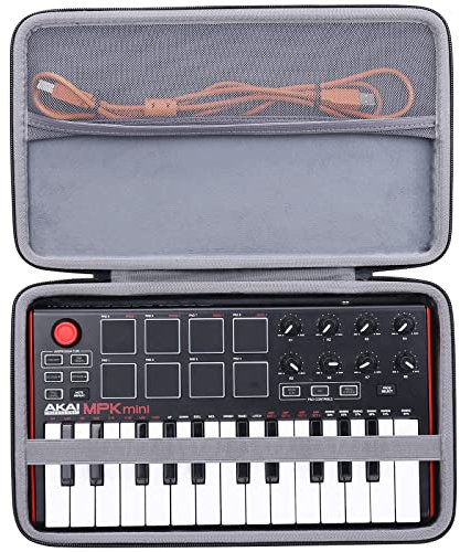 co2CREA Case Hart reiseschutzhülle Etui Tasche für AKAI Professional MPK Mini MK3 /MPK Mini MKII 25-Tasten USB MIDI Keyboard Controller,Nur Hülle